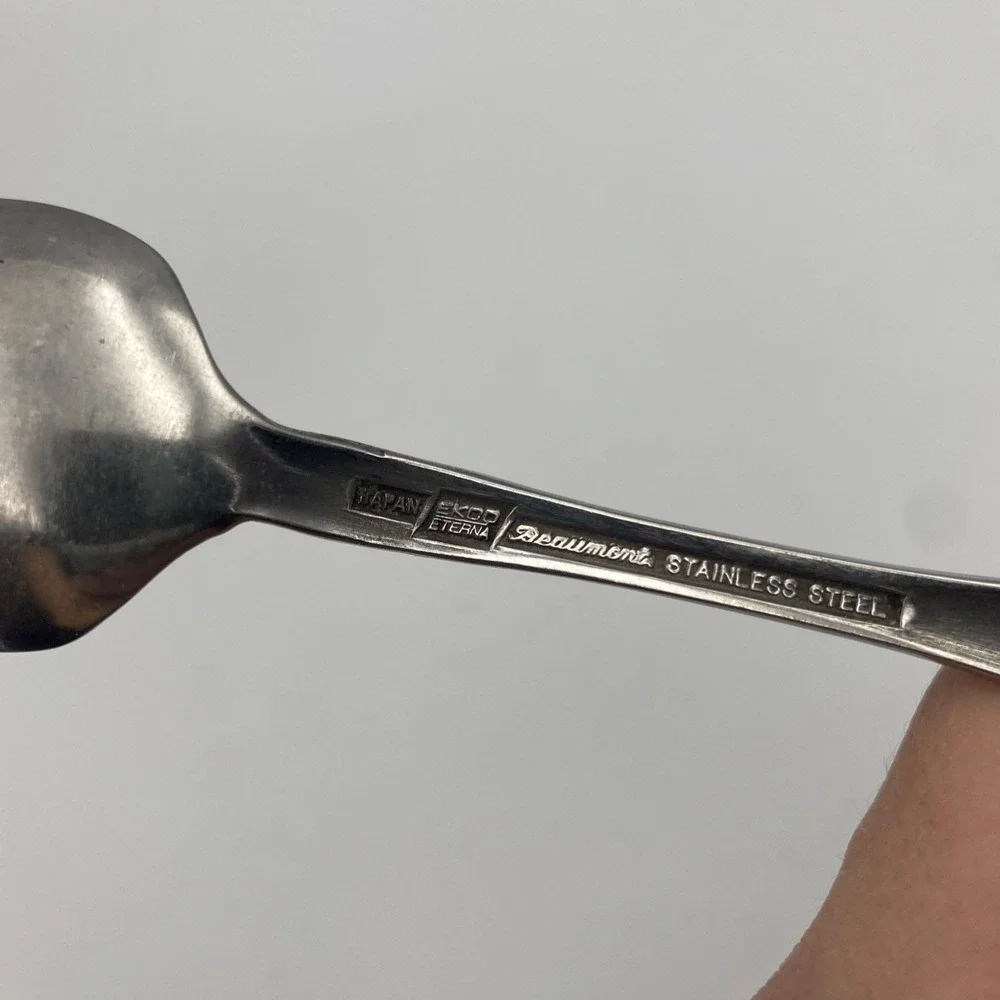 Set of 2 Teaspoons Ekco Eterna Beaumont Stainless Steel Japan‎ Vintage